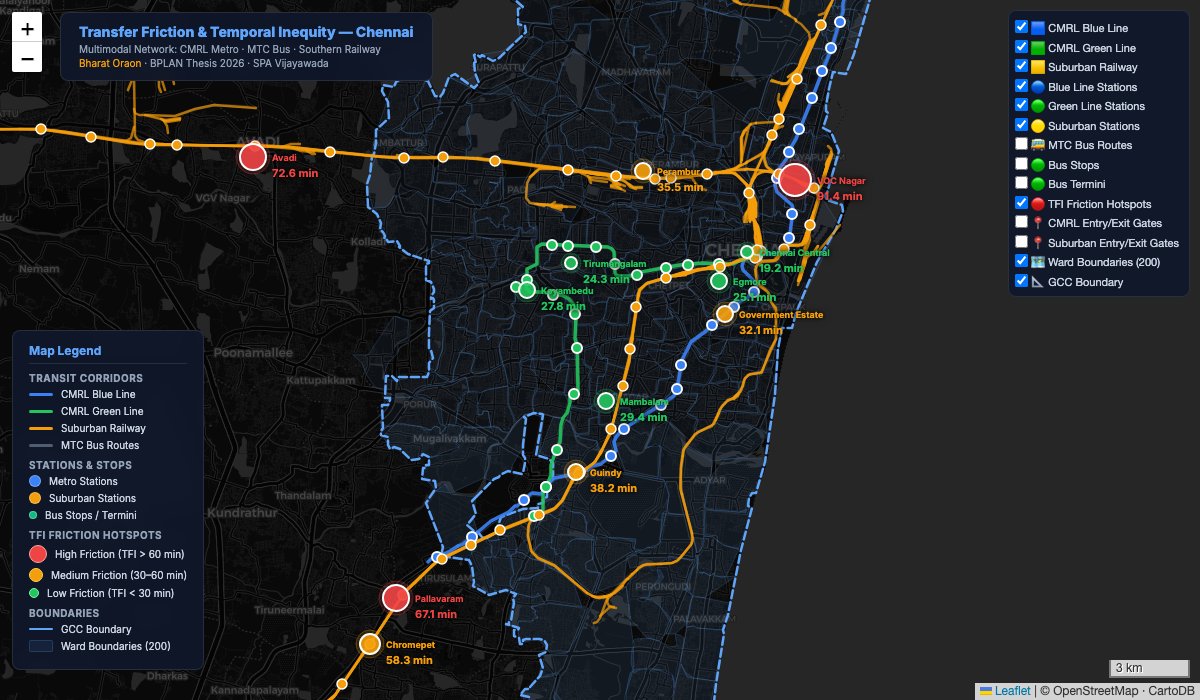 Chennai Transfer Friction Index — Thesis Maps