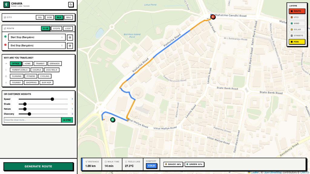 Chhaya: Climate-Aware Routing Engine